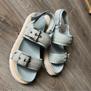 Madden Girl Light Blue Sandals with Silver Buckles